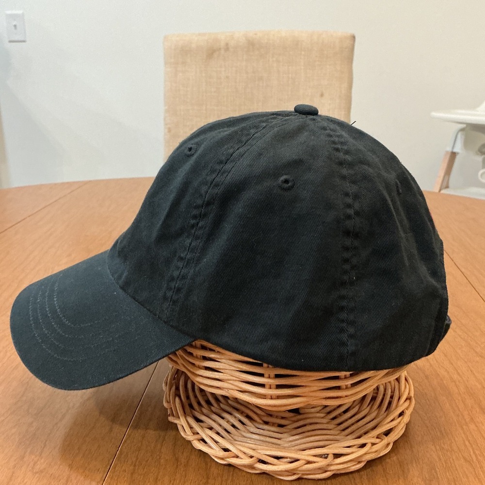 Y2K Polo Ralph Lauren Baseball Cap Mens OS Black Red Pony Logo Urban Hat Preppy - Picture 2 of 8